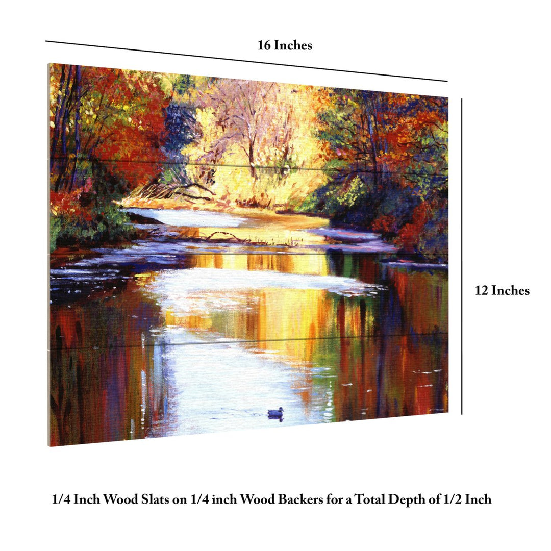 Wall Art 12 x 16 Inches Titled Reflections of August Ready to Hang Printed on Wooden Planks Image 6