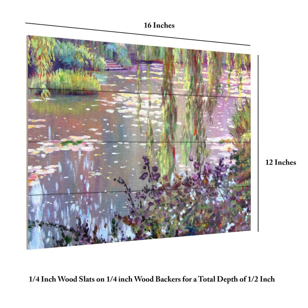 Wall Art 12 x 16 Inches Titled Homage to Monet Ready to Hang Printed on Wooden Planks Image 6