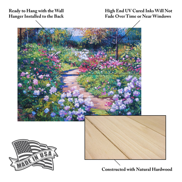 Wall Art 12 x 16 Inches Titled Natures Garden Ready to Hang Printed on Wooden Planks Image 5