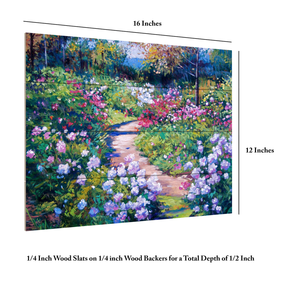 Wall Art 12 x 16 Inches Titled Natures Garden Ready to Hang Printed on Wooden Planks Image 6