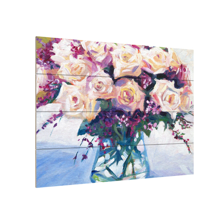 Wall Art 12 x 16 Inches Titled Roses in Glass Ready to Hang Printed on Wooden Planks Image 3