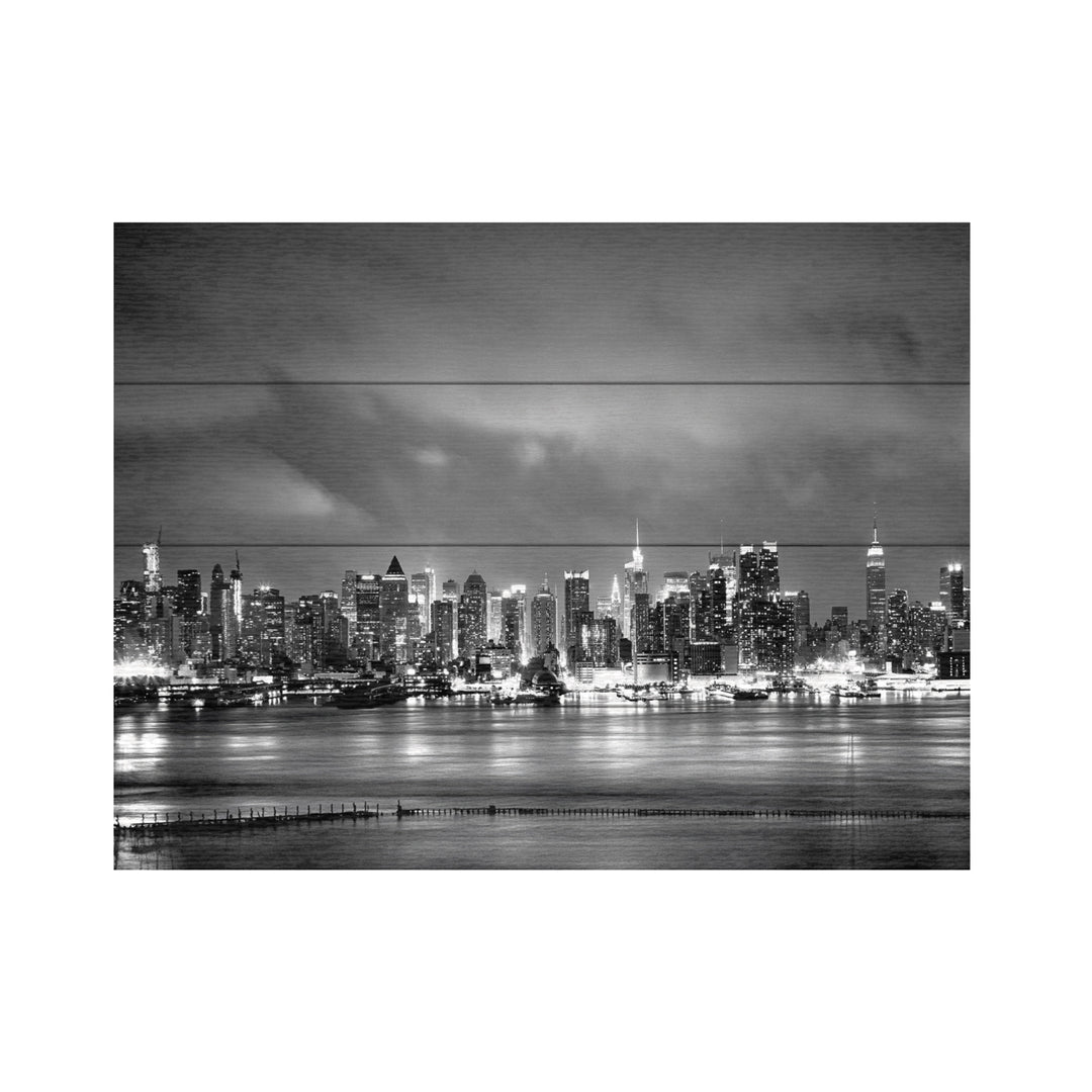 Wall Art 12 x 16 Inches Titled  York Skyline Ready to Hang Printed on Wooden Planks Image 2