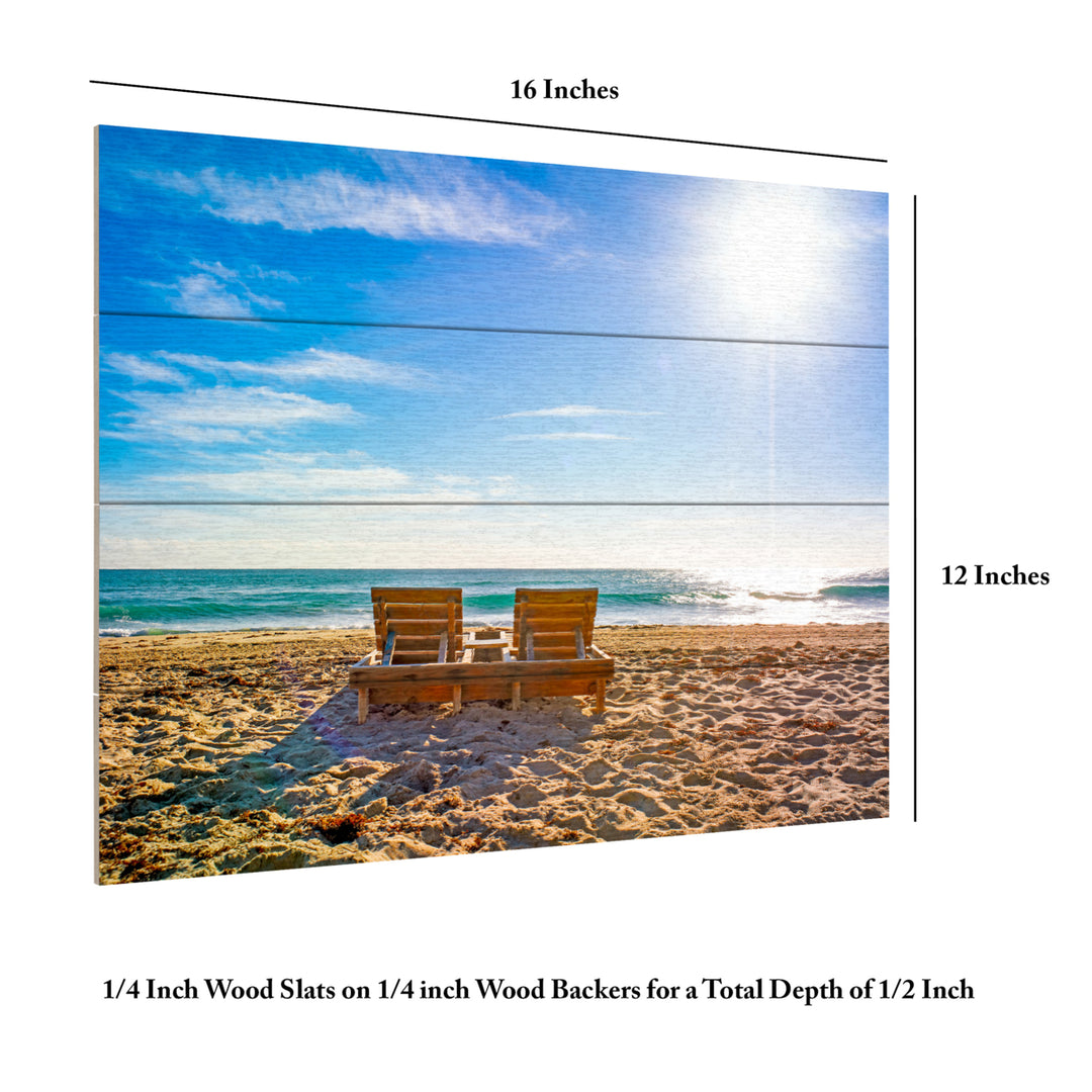 Wall Art 12 x 16 Inches Titled Florida Beach Chair Ready to Hang Printed on Wooden Planks Image 6