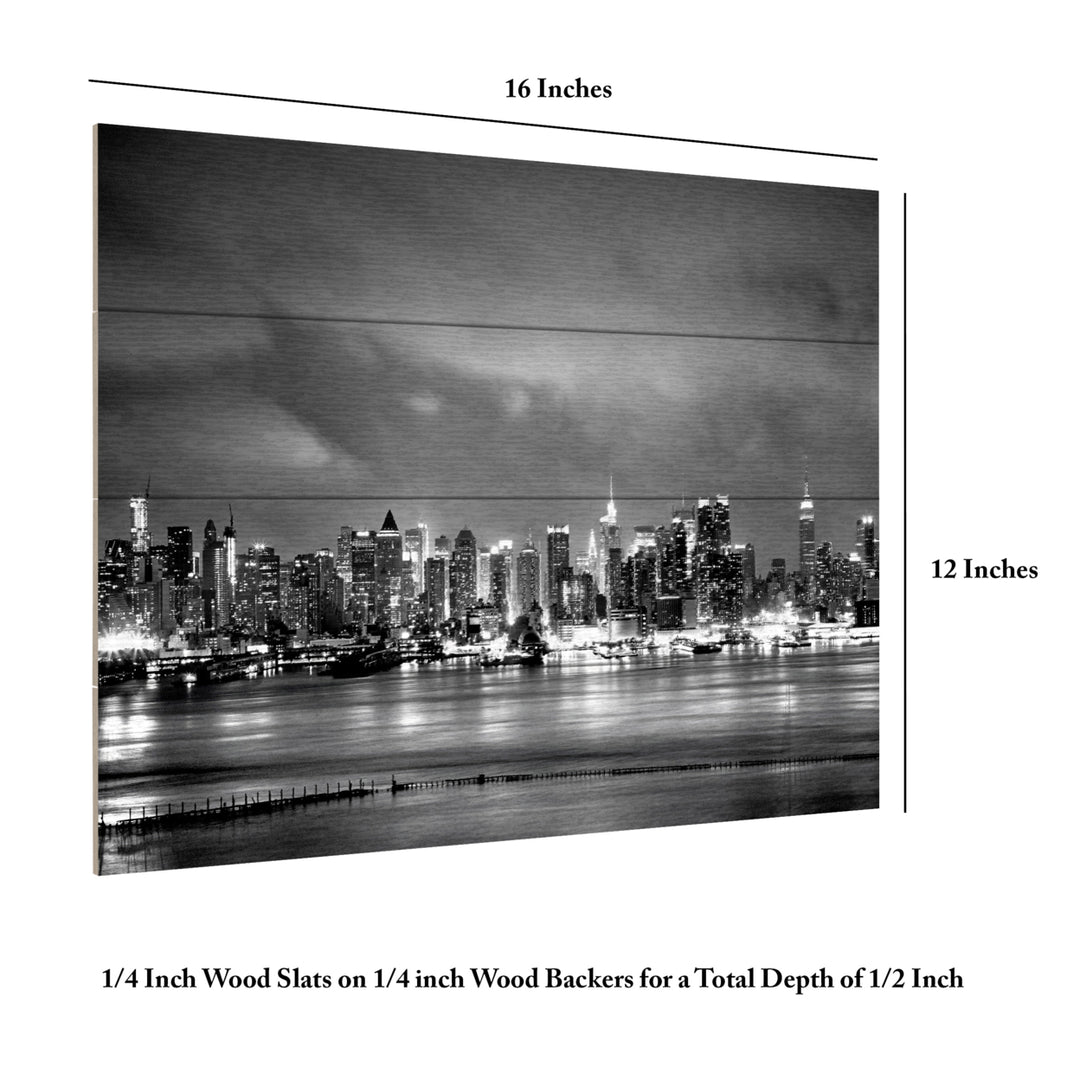 Wall Art 12 x 16 Inches Titled  York Skyline Ready to Hang Printed on Wooden Planks Image 6