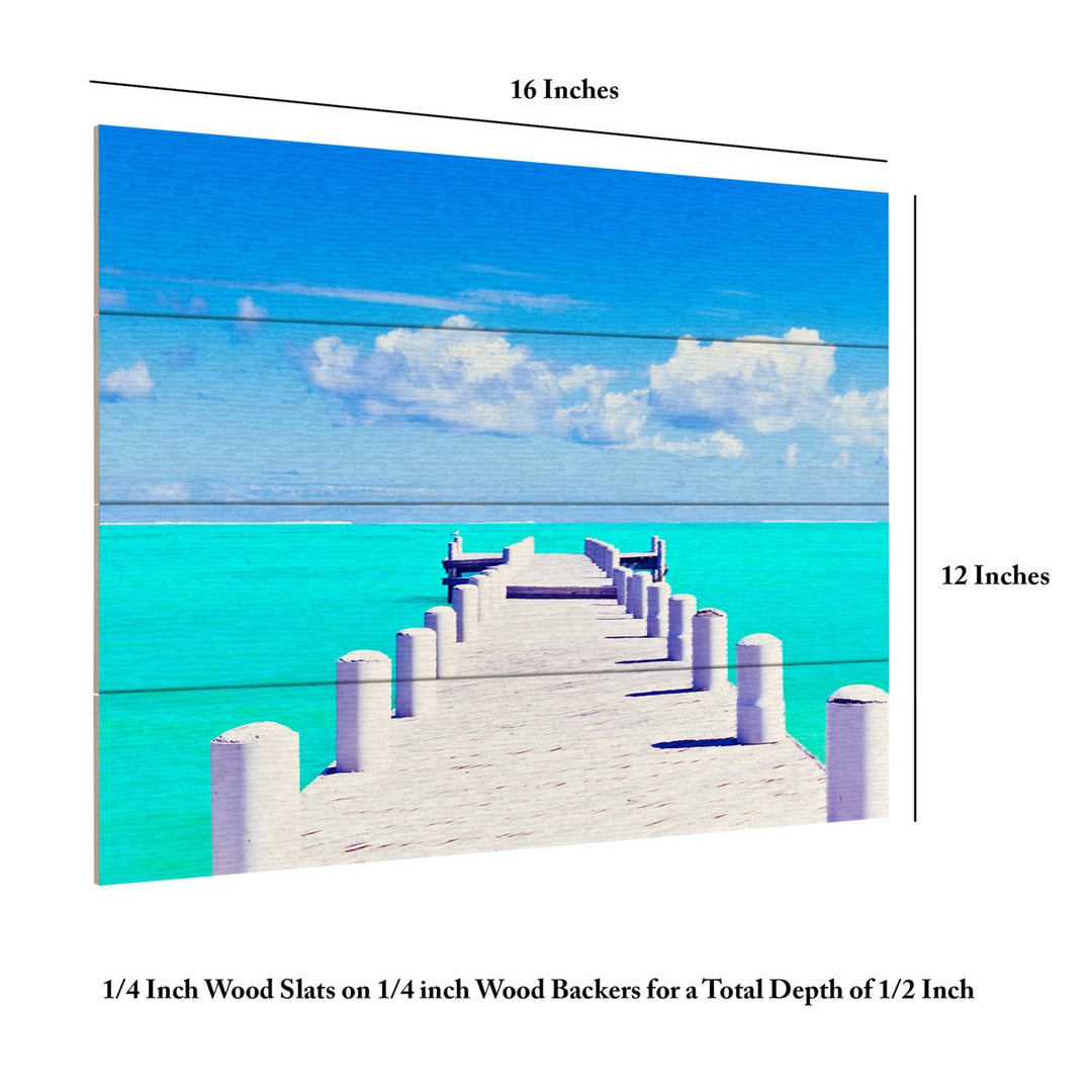 Wall Art 12 x 16 Inches Titled Turks Pier Ready to Hang Printed on Wooden Planks Image 6