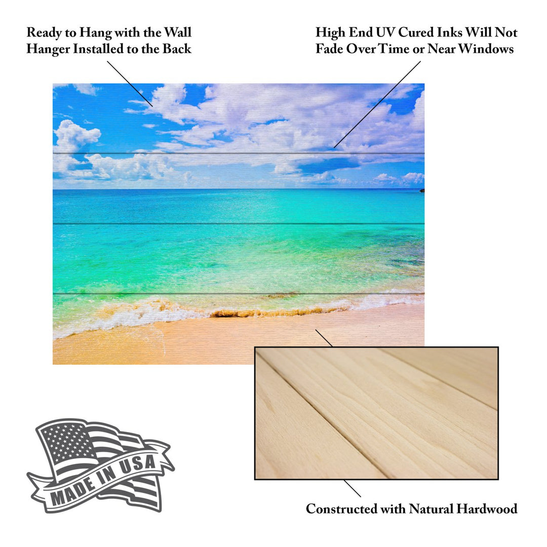 Wall Art 12 x 16 Inches Titled Maho Beach Ready to Hang Printed on Wooden Planks Image 5