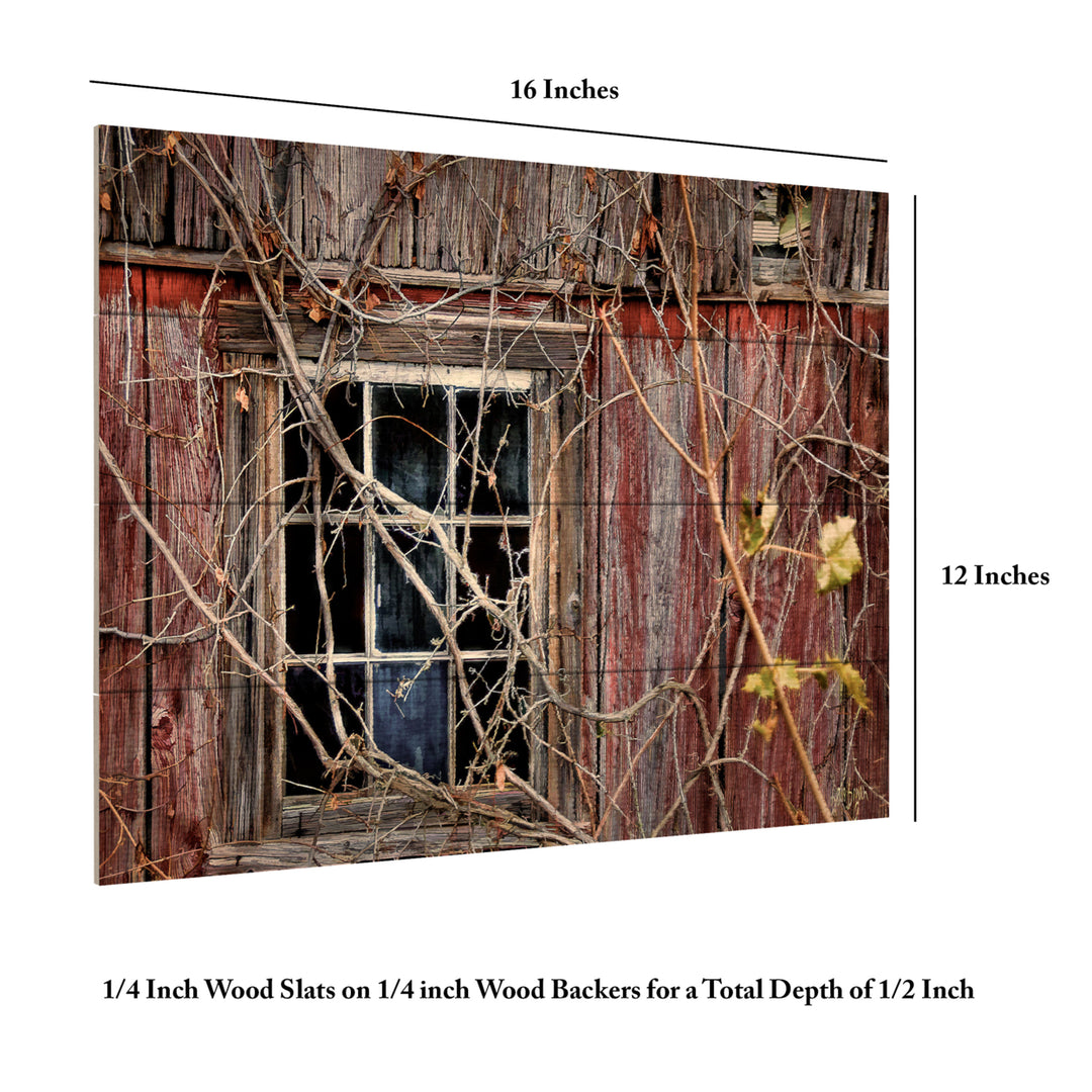 Wall Art 12 x 16 Inches Titled Old Barn Window Ready to Hang Printed on Wooden Planks Image 6