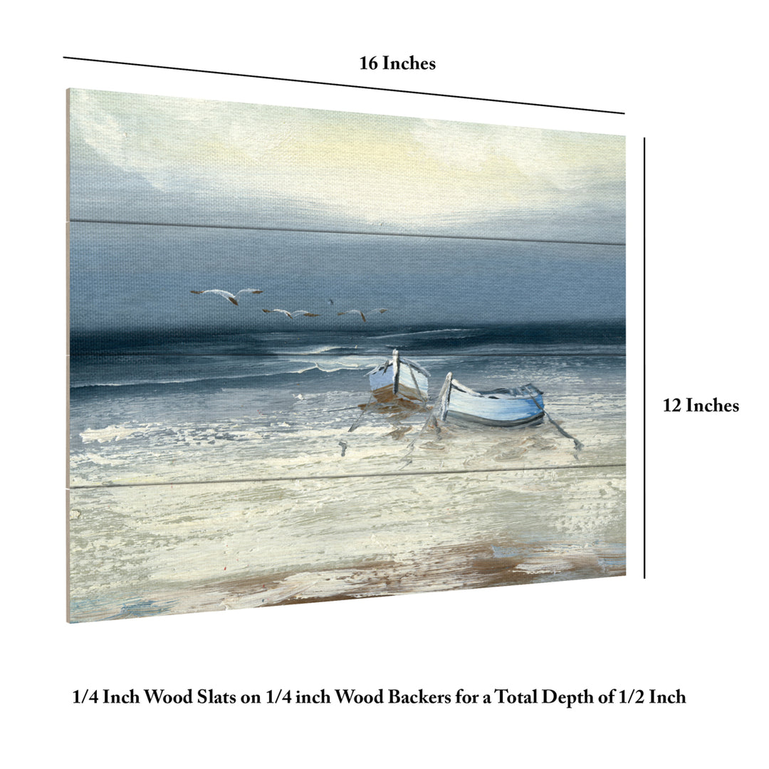 Wall Art 12 x 16 Inches Titled Low Tide Ready to Hang Printed on Wooden Planks Image 6