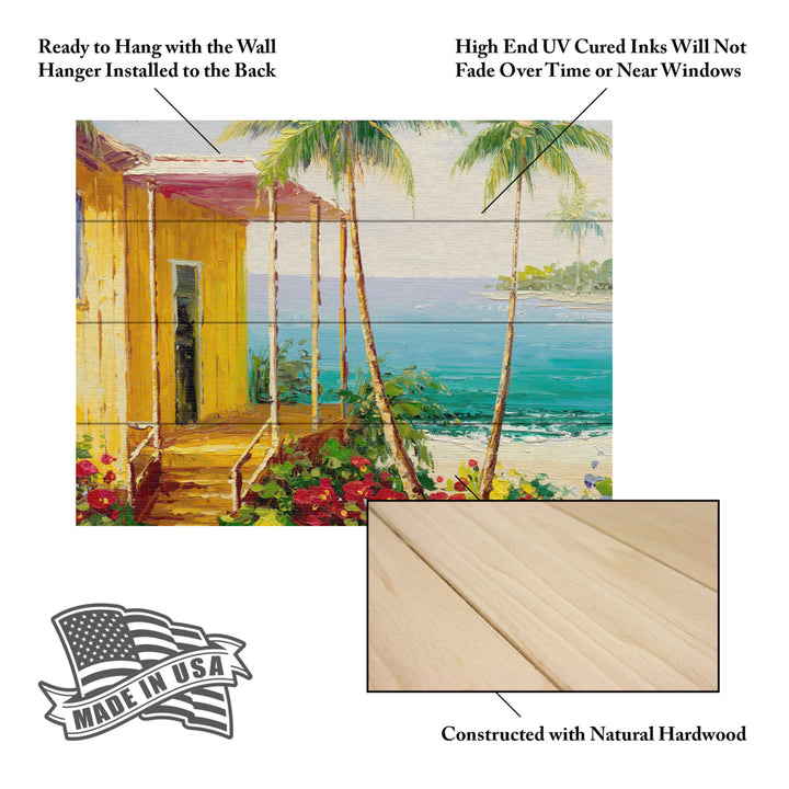 Wall Art 12 x 16 Inches Titled Key West Villa Ready to Hang Printed on Wooden Planks Image 5