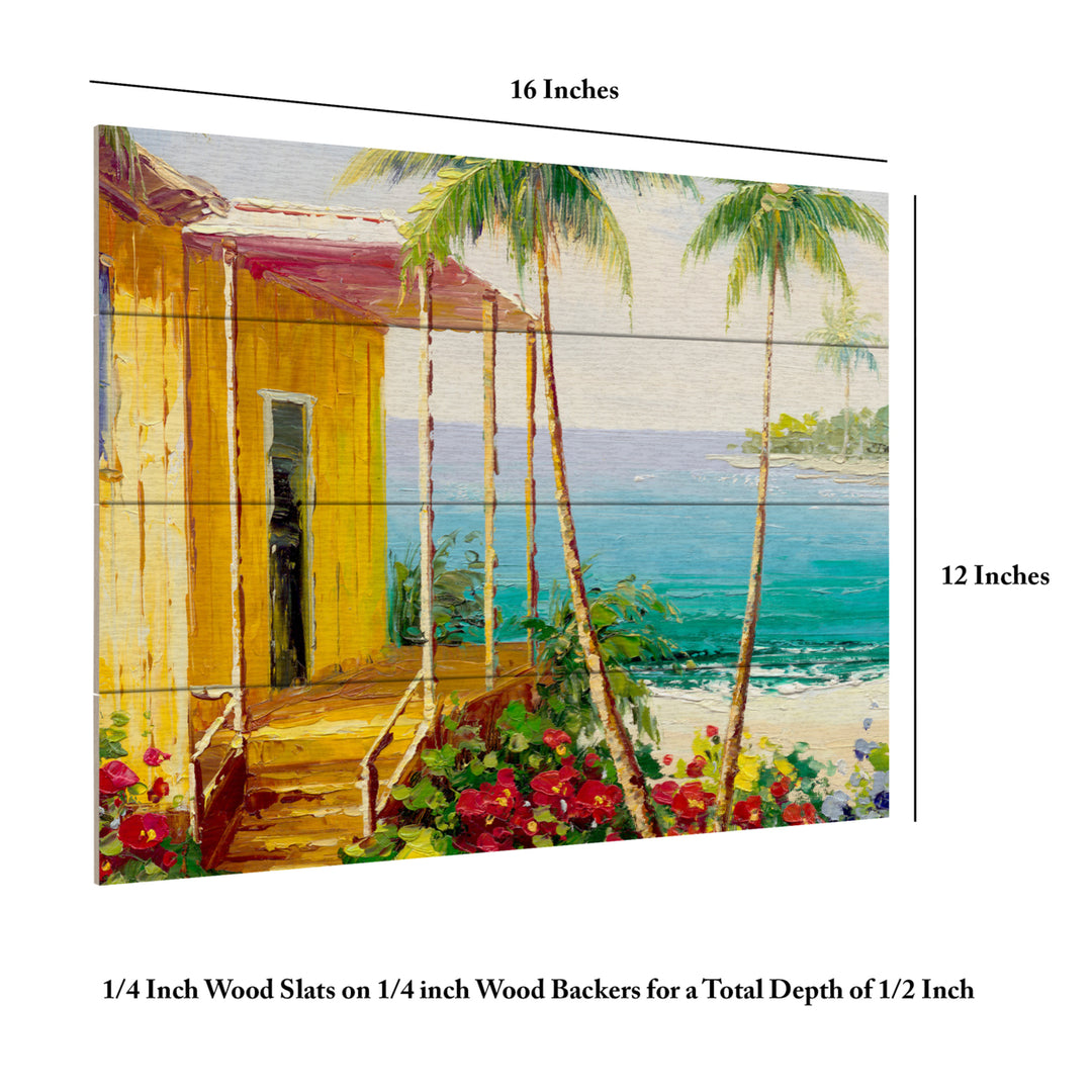 Wall Art 12 x 16 Inches Titled Key West Villa Ready to Hang Printed on Wooden Planks Image 6