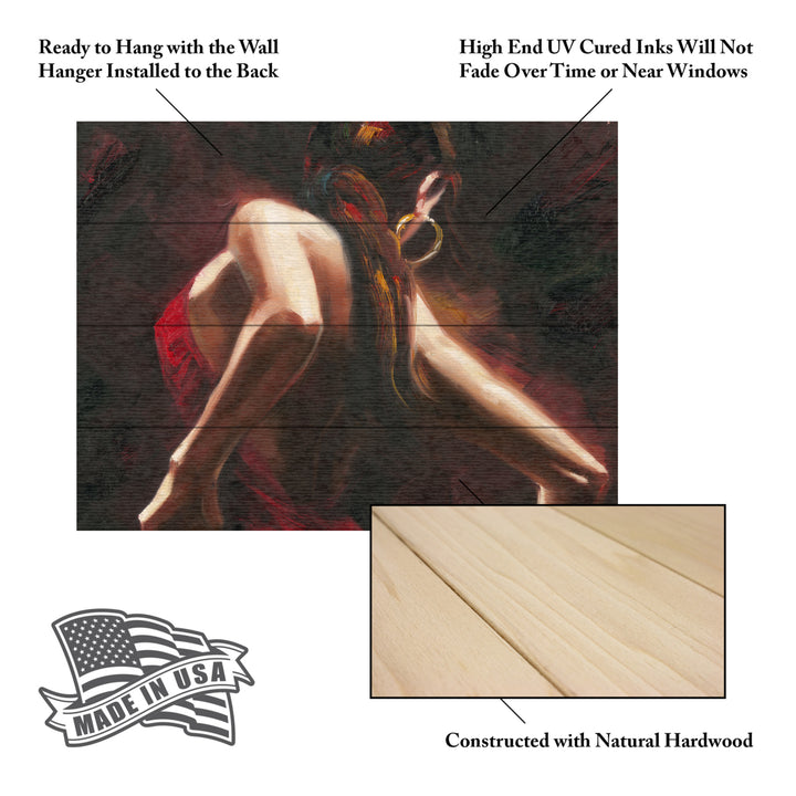 Wall Art 12 x 16 Inches Titled Flamenco Dancer Ready to Hang Printed on Wooden Planks Image 5