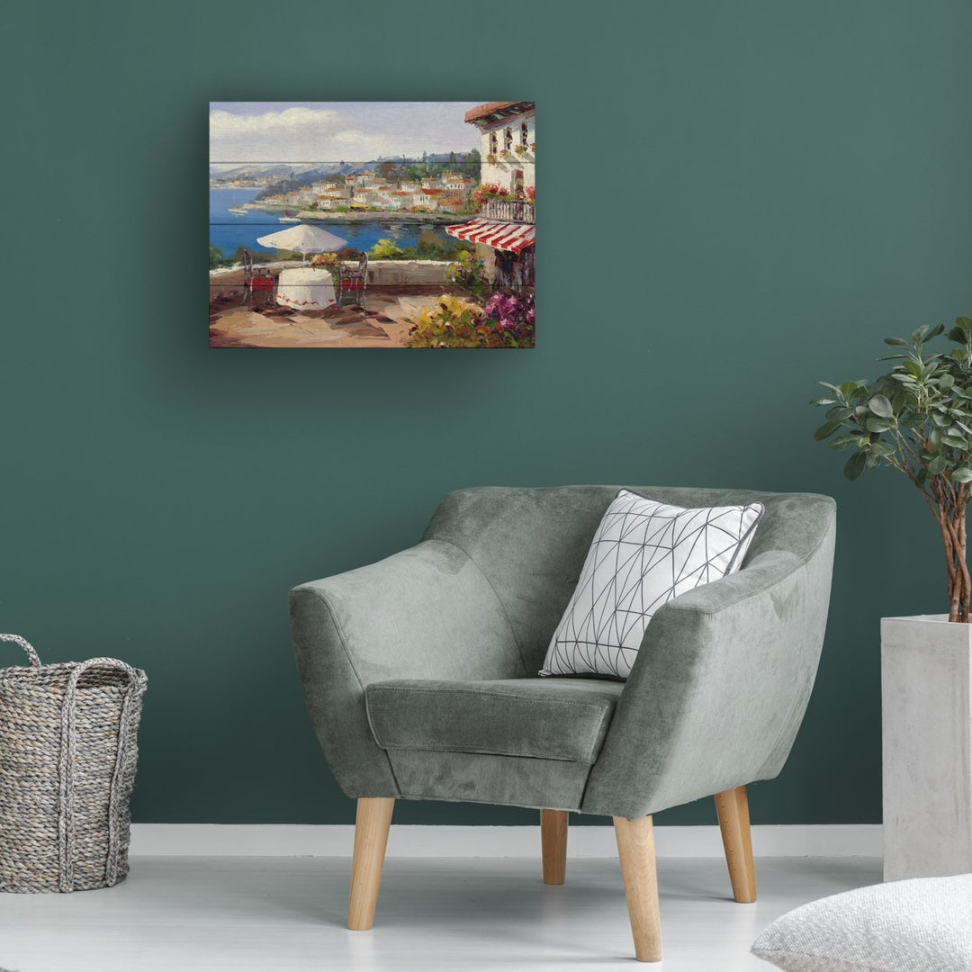 Wall Art 12 x 16 Inches Titled Italian Afternoon Ready to Hang Printed on Wooden Planks Image 1