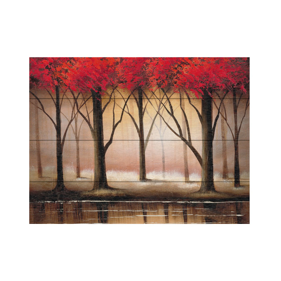 Wall Art 12 x 16 Inches Titled Serenade in Red Ready to Hang Printed on Wooden Planks Image 2