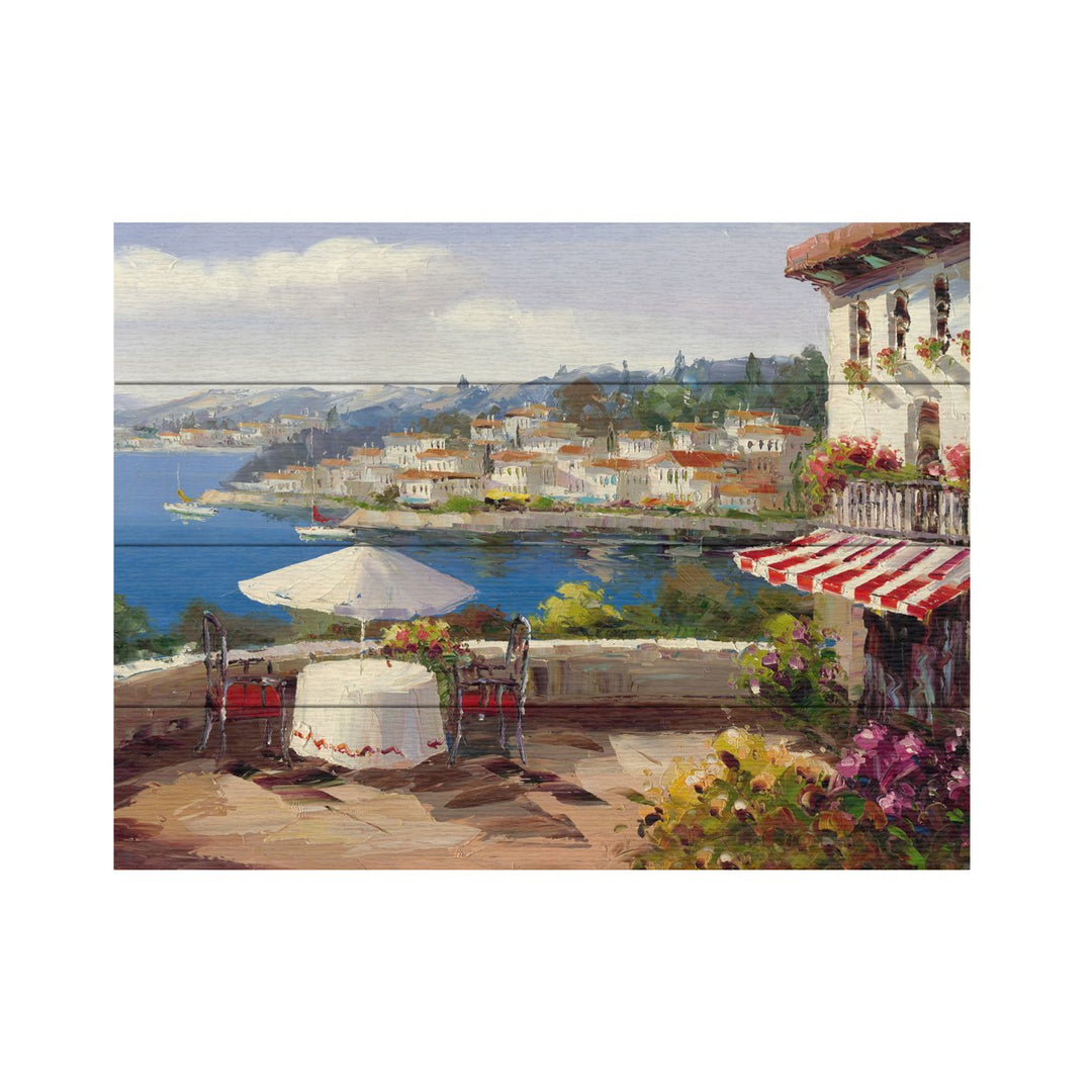 Wall Art 12 x 16 Inches Titled Italian Afternoon Ready to Hang Printed on Wooden Planks Image 2