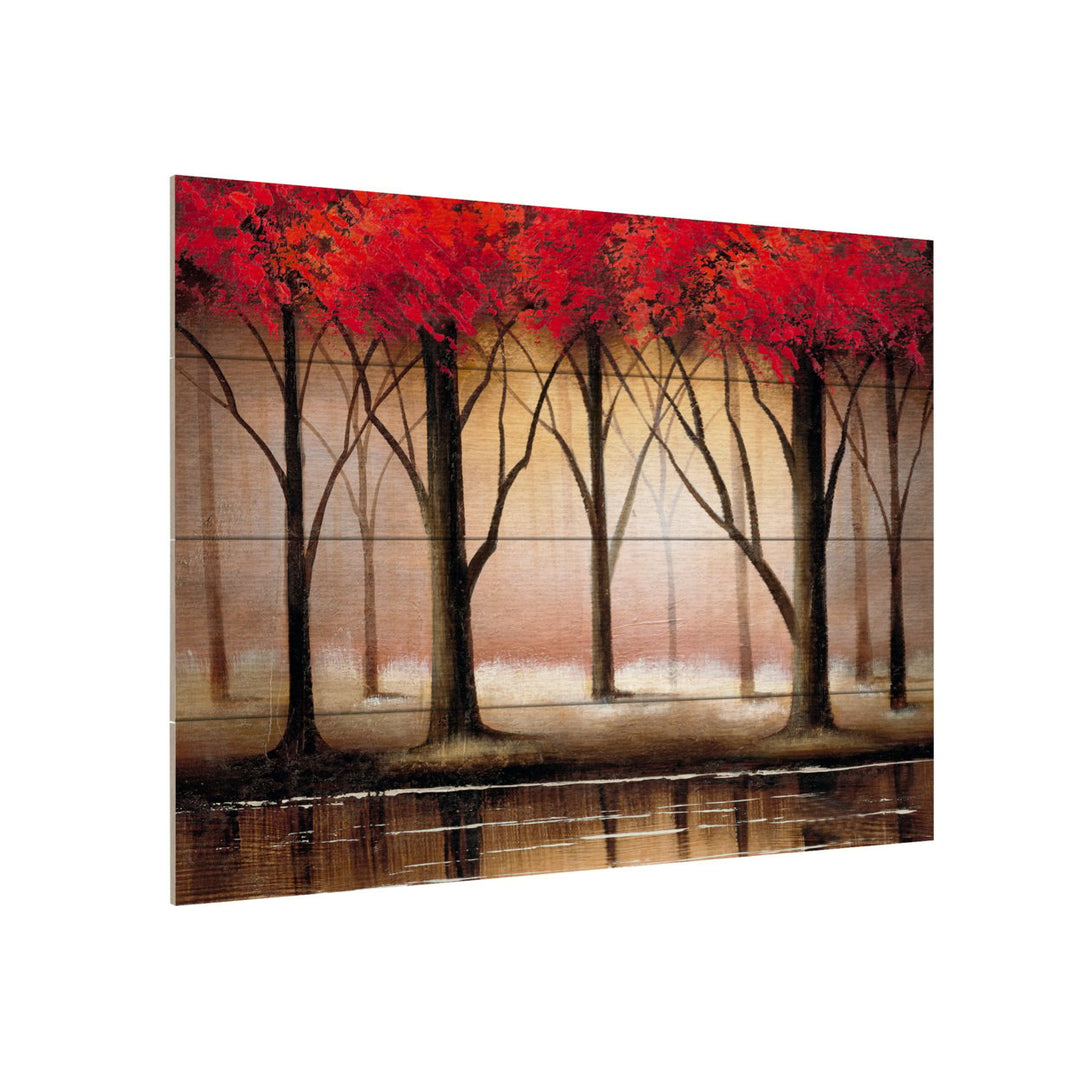 Wall Art 12 x 16 Inches Titled Serenade in Red Ready to Hang Printed on Wooden Planks Image 3