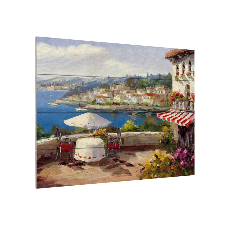 Wall Art 12 x 16 Inches Titled Italian Afternoon Ready to Hang Printed on Wooden Planks Image 3