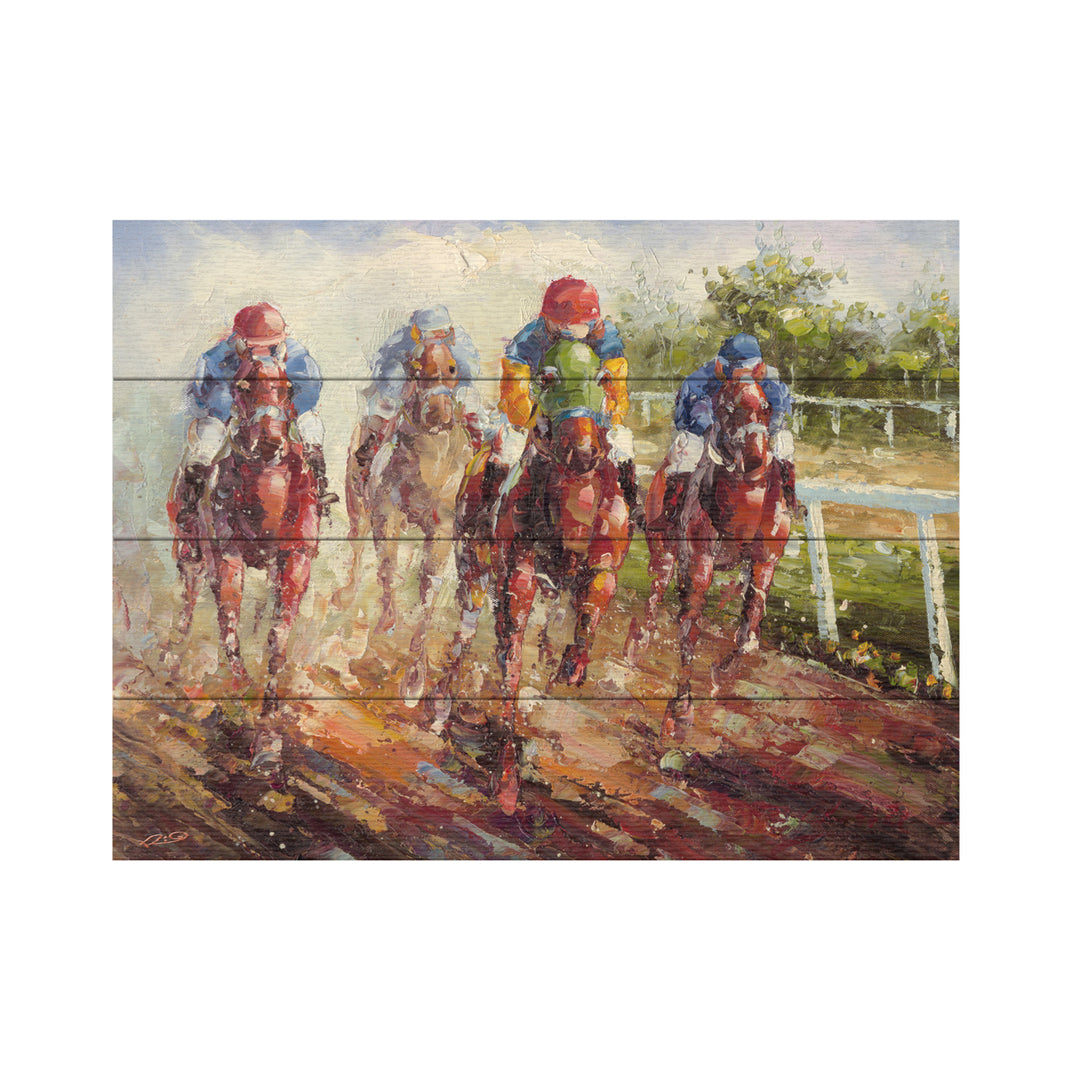 Wall Art 12 x 16 Inches Titled Kentucky Derby Ready to Hang Printed on Wooden Planks Image 2