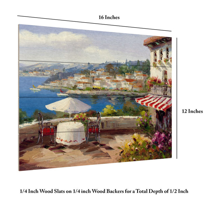 Wall Art 12 x 16 Inches Titled Italian Afternoon Ready to Hang Printed on Wooden Planks Image 6