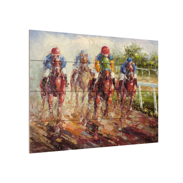 Wall Art 12 x 16 Inches Titled Kentucky Derby Ready to Hang Printed on Wooden Planks Image 3