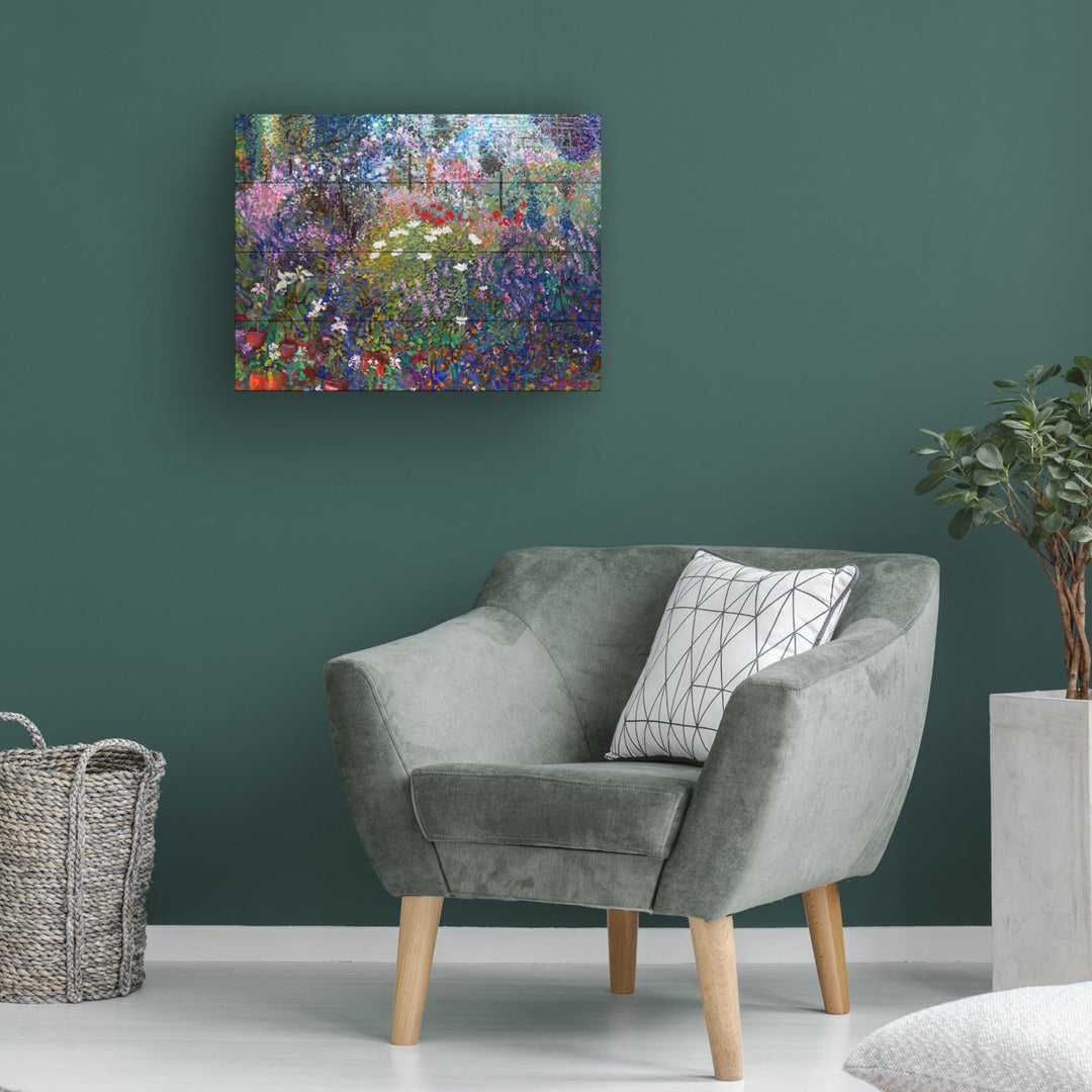 Wall Art 12 x 16 Inches Titled Garden In Maui II Ready to Hang Printed on Wooden Planks Image 1