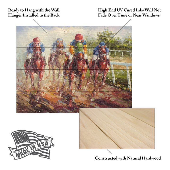 Wall Art 12 x 16 Inches Titled Kentucky Derby Ready to Hang Printed on Wooden Planks Image 5