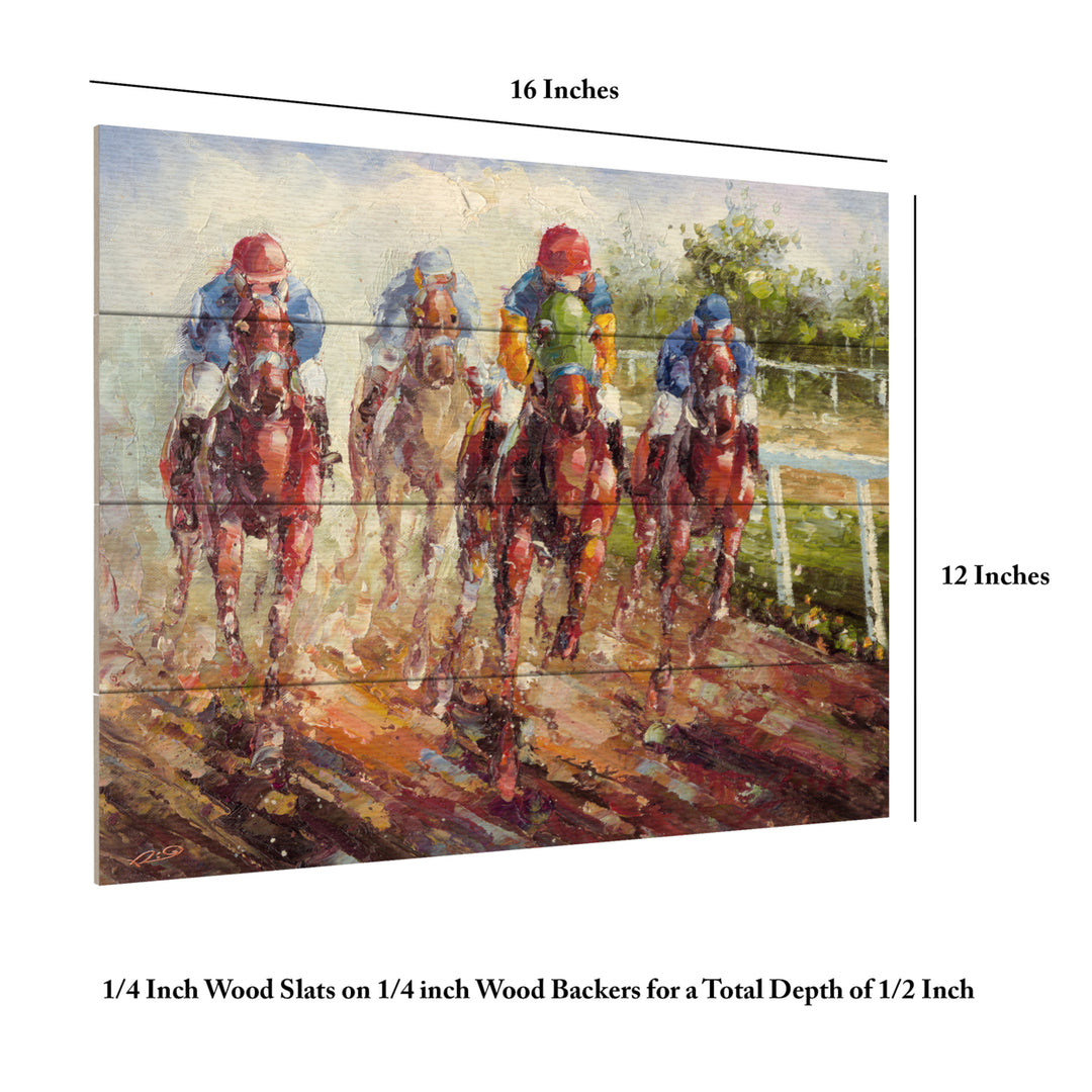 Wall Art 12 x 16 Inches Titled Kentucky Derby Ready to Hang Printed on Wooden Planks Image 6