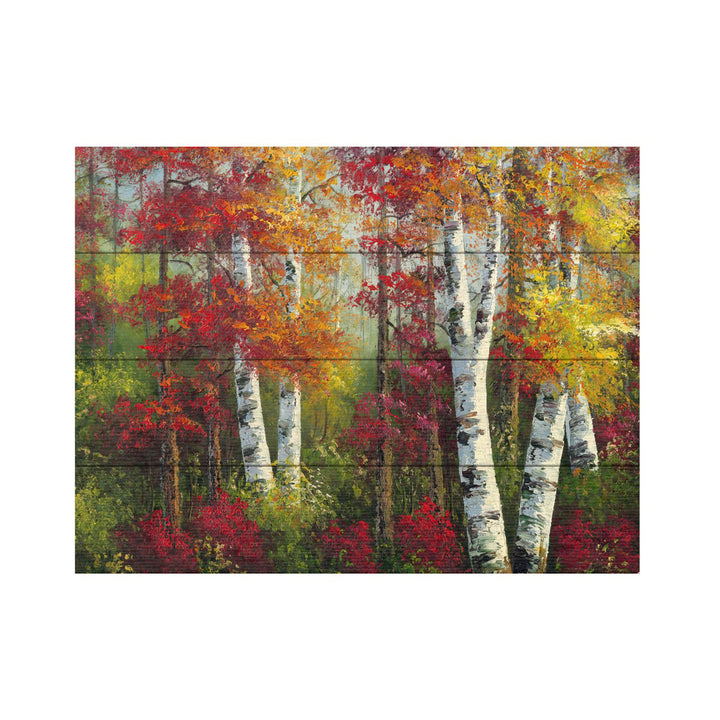 Wall Art 12 x 16 Inches Titled Indian Summer Ready to Hang Printed on Wooden Planks Image 2