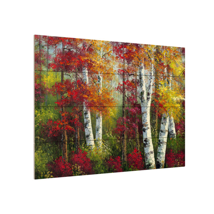 Wall Art 12 x 16 Inches Titled Indian Summer Ready to Hang Printed on Wooden Planks Image 3