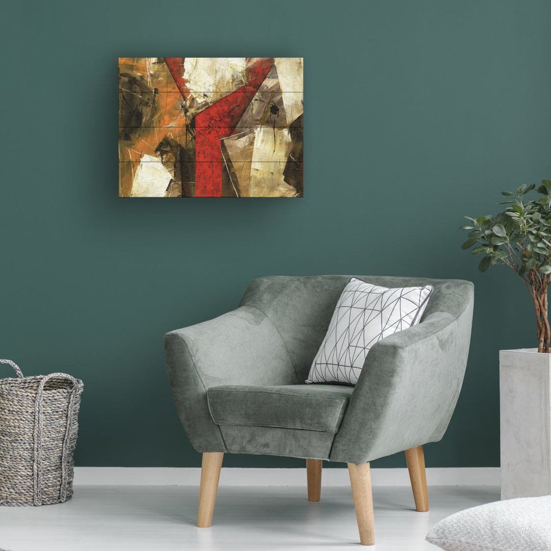 Wall Art 12 x 16 Inches Titled Abstract IX Ready to Hang Printed on Wooden Planks Image 1
