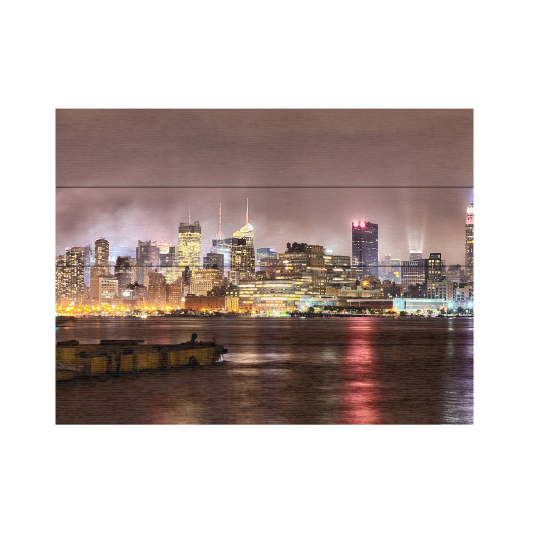 Wall Art 12 x 16 Inches Titled Midtown Manhatten Over the Hudson River Ready to Hang Printed on Wooden Planks Image 2
