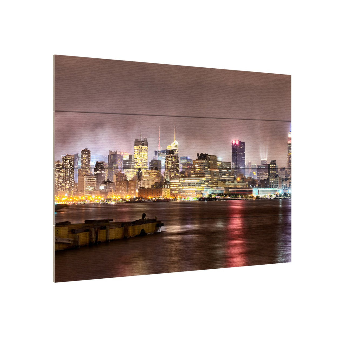 Wall Art 12 x 16 Inches Titled Midtown Manhatten Over the Hudson River Ready to Hang Printed on Wooden Planks Image 3
