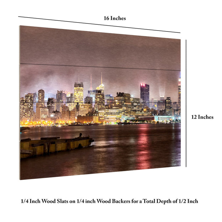 Wall Art 12 x 16 Inches Titled Midtown Manhatten Over the Hudson River Ready to Hang Printed on Wooden Planks Image 6