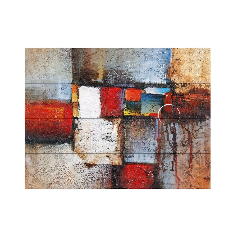 Wall Art 12 x 16 Inches Titled Cube Abstract VI Ready to Hang Printed on Wooden Planks Image 2