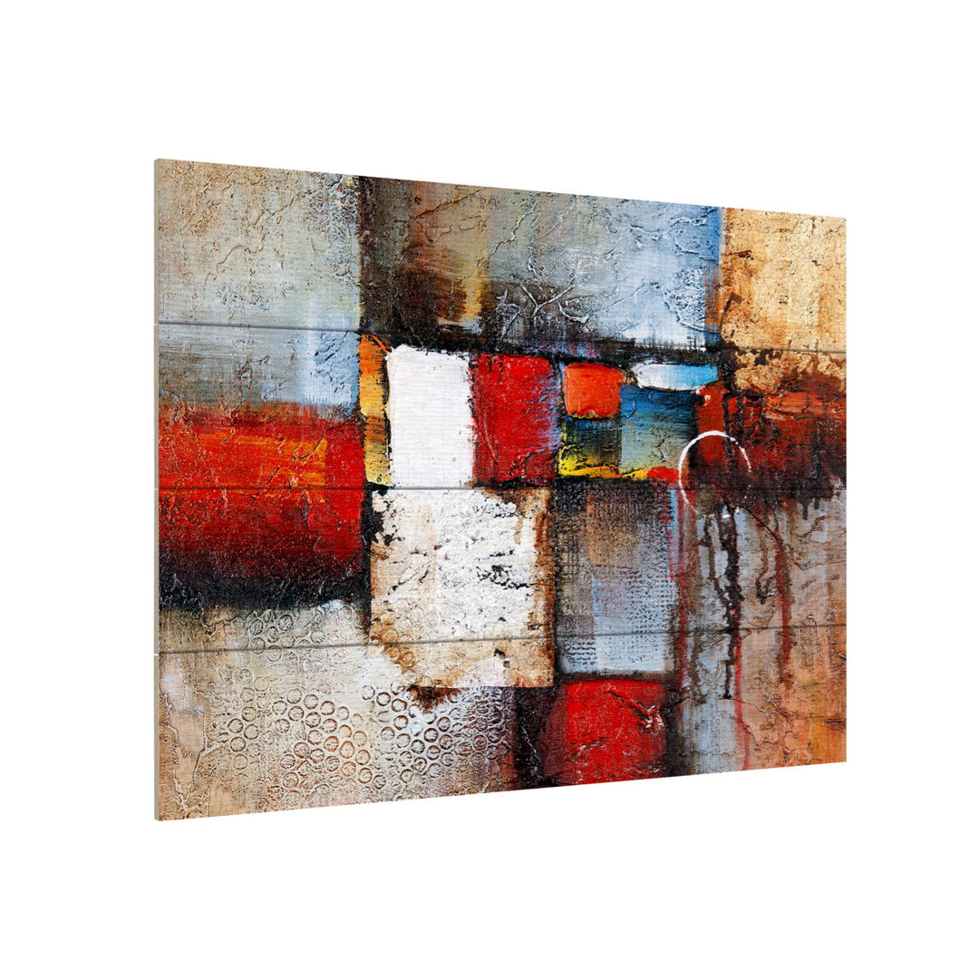 Wall Art 12 x 16 Inches Titled Cube Abstract VI Ready to Hang Printed on Wooden Planks Image 3