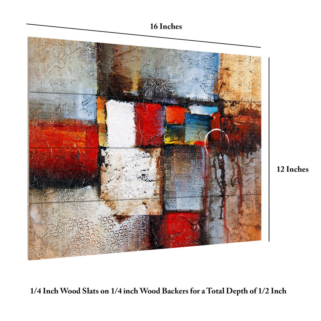 Wall Art 12 x 16 Inches Titled Cube Abstract VI Ready to Hang Printed on Wooden Planks Image 6
