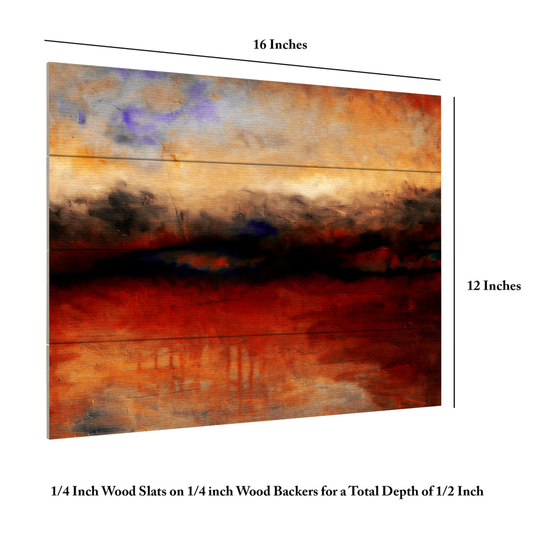 Wall Art 12 x 16 Inches Titled Red Skies at Night Ready to Hang Printed on Wooden Planks Image 6