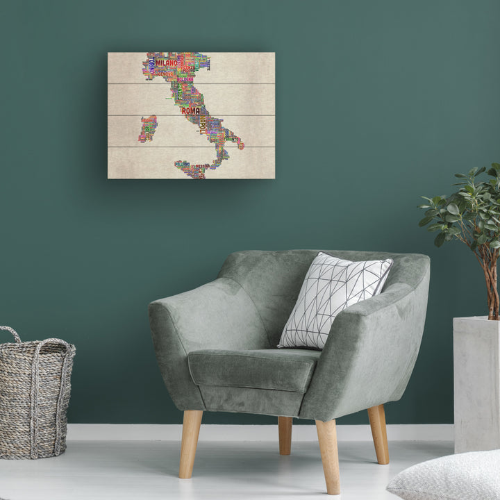 Wall Art 12 x 16 Inches Titled Italy II Ready to Hang Printed on Wooden Planks Image 1