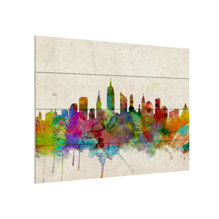 Wall Art 12 x 16 Inches Titled York Skyline Tompsett Ready to Hang Printed on Wooden Planks Image 3