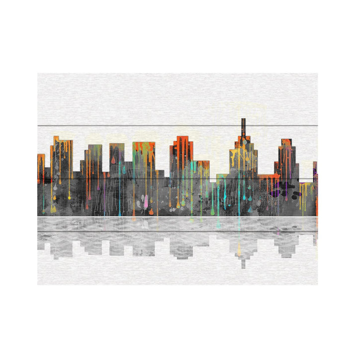 Wall Art 12 x 16 Inches Titled Philadelphia Pennsylvania Skyline Ready to Hang Printed on Wooden Planks Image 2
