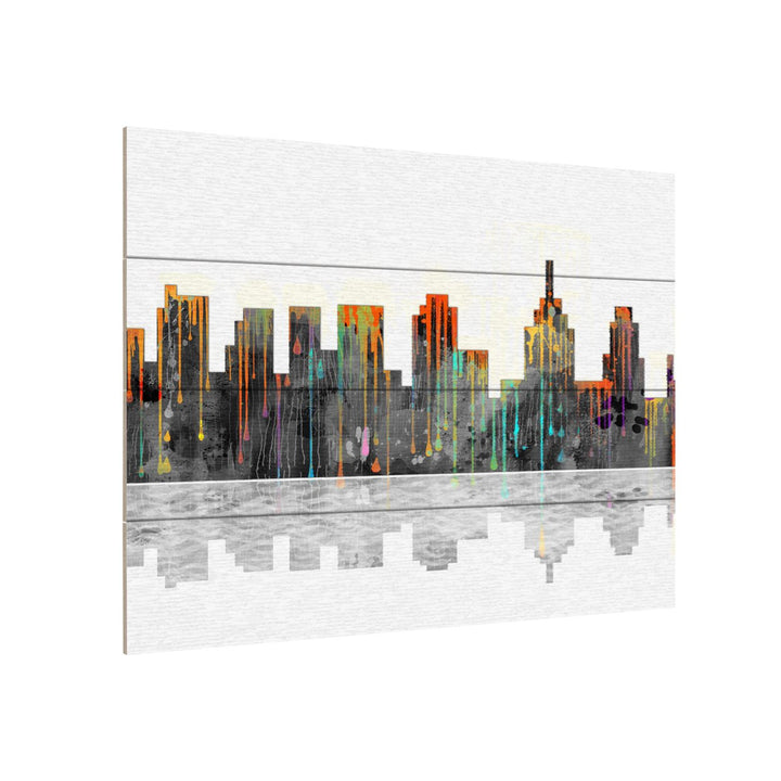 Wall Art 12 x 16 Inches Titled Philadelphia Pennsylvania Skyline Ready to Hang Printed on Wooden Planks Image 3