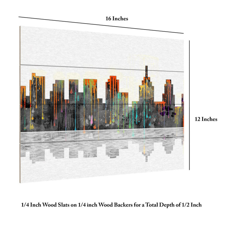 Wall Art 12 x 16 Inches Titled Philadelphia Pennsylvania Skyline Ready to Hang Printed on Wooden Planks Image 6