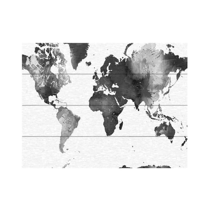 Wall Art 12 x 16 Inches Titled World Map BG-1 Ready to Hang Printed on Wooden Planks Image 2