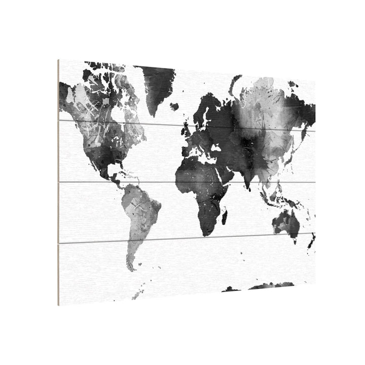 Wall Art 12 x 16 Inches Titled World Map BG-1 Ready to Hang Printed on Wooden Planks Image 3