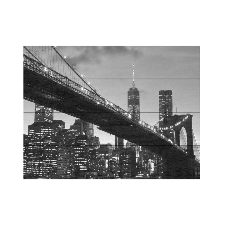 Wall Art 12 x 16 Inches Titled Brooklyn Bridge 5 Ready to Hang Printed on Wooden Planks Image 2