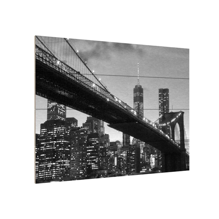 Wall Art 12 x 16 Inches Titled Brooklyn Bridge 5 Ready to Hang Printed on Wooden Planks Image 3