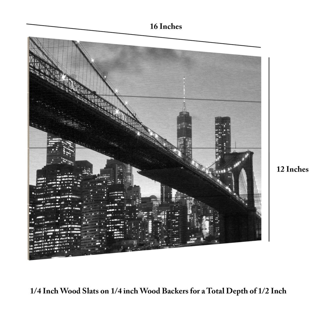 Wall Art 12 x 16 Inches Titled Brooklyn Bridge 5 Ready to Hang Printed on Wooden Planks Image 6