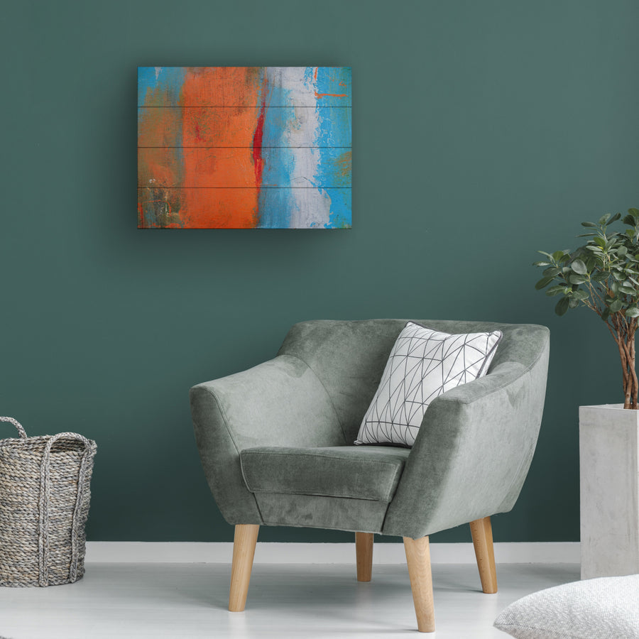 Wall Art 12 x 16 Inches Titled Orange Swatch Ready to Hang Printed on Wooden Planks Image 1