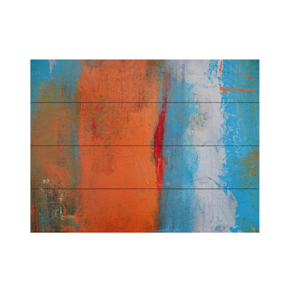 Wall Art 12 x 16 Inches Titled Orange Swatch Ready to Hang Printed on Wooden Planks Image 2