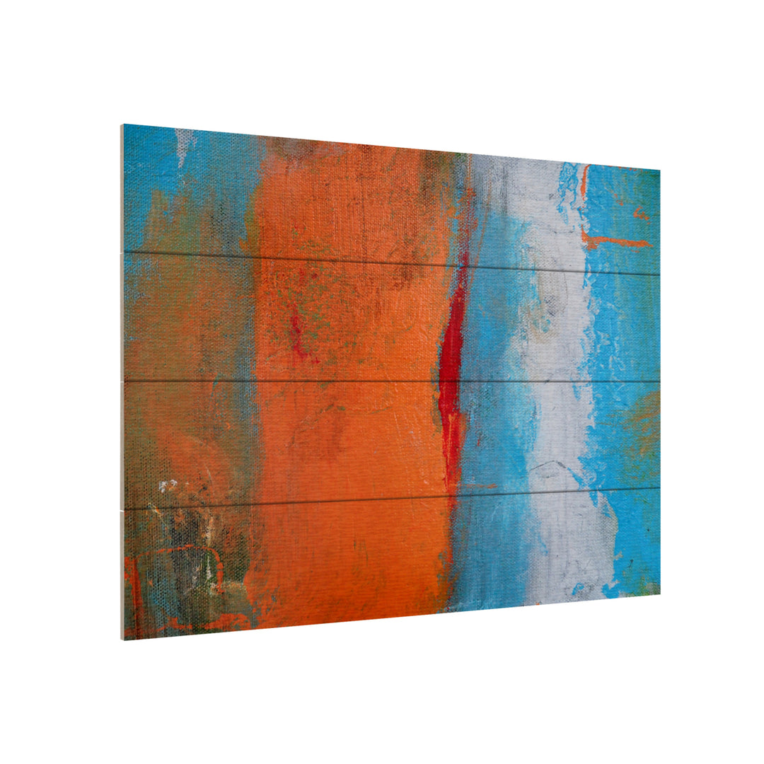 Wall Art 12 x 16 Inches Titled Orange Swatch Ready to Hang Printed on Wooden Planks Image 3
