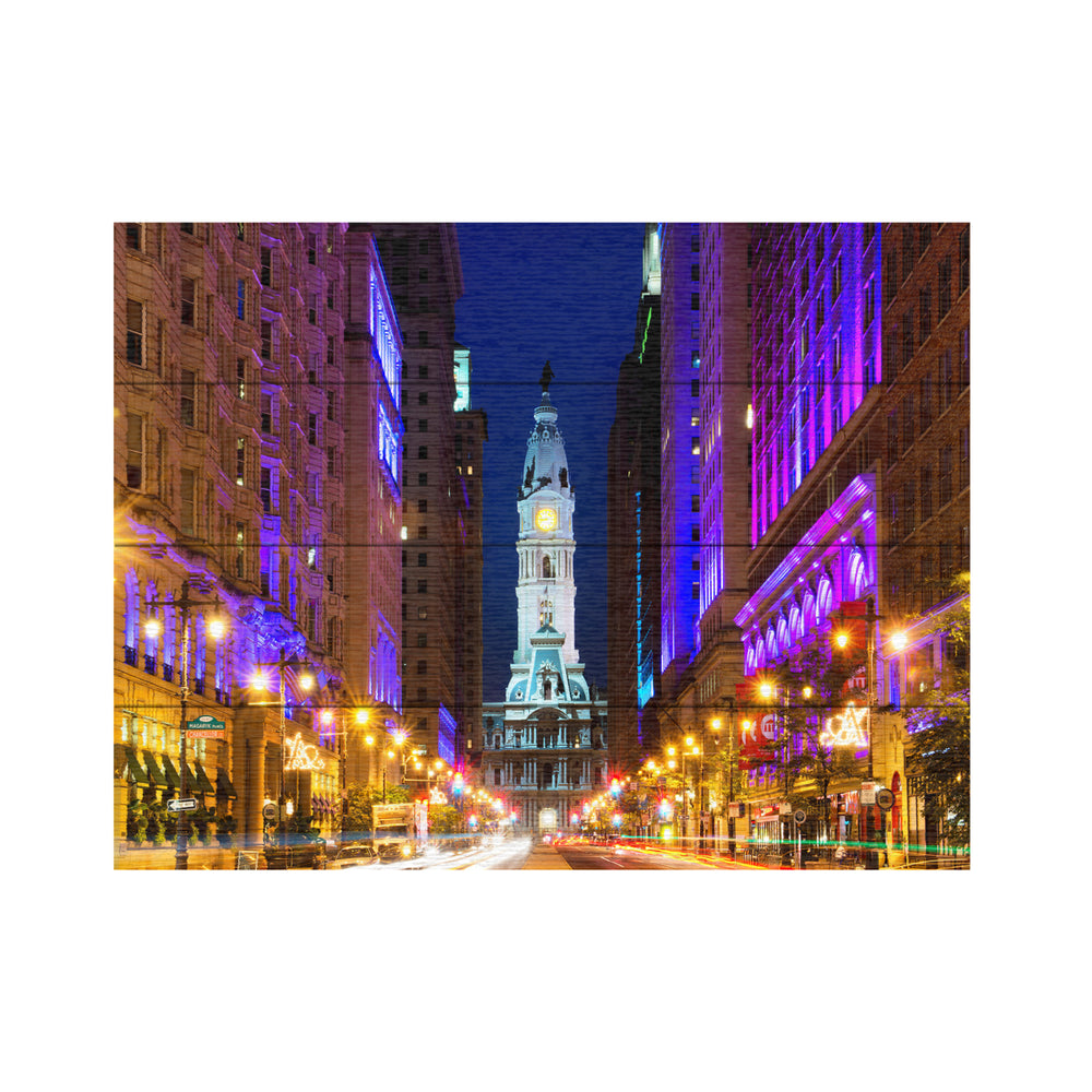 Wall Art 12 x 16 Inches Titled City Hall Philadelphia Ready to Hang Printed on Wooden Planks Image 2